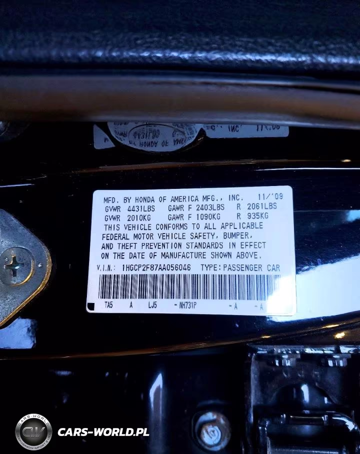 2010 Honda Accord Exl VIN:1HGCP2F87AA056046 - 12