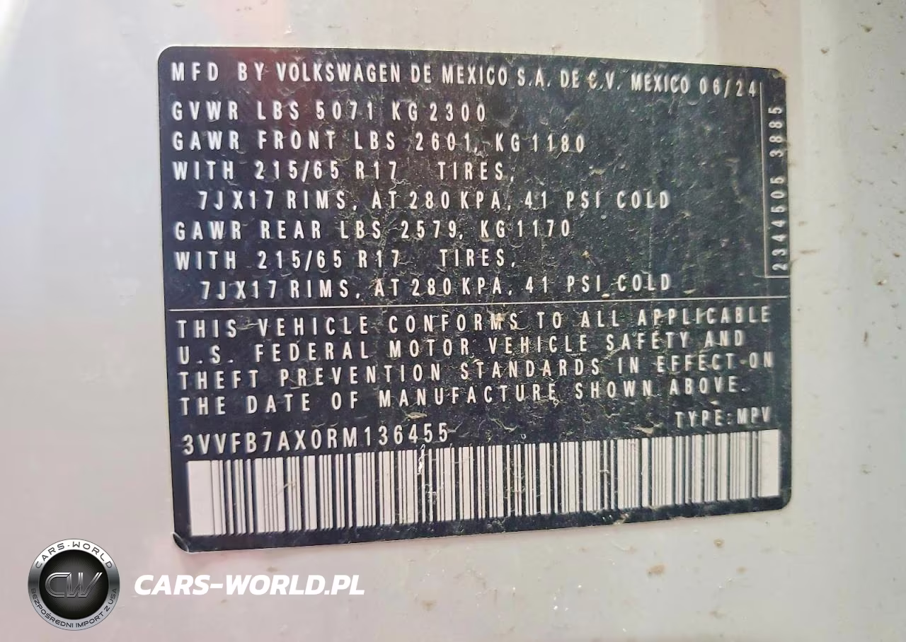 2024 Volkswagen Tiguan S VIN:3VVFB7AX0RM136455 - 13