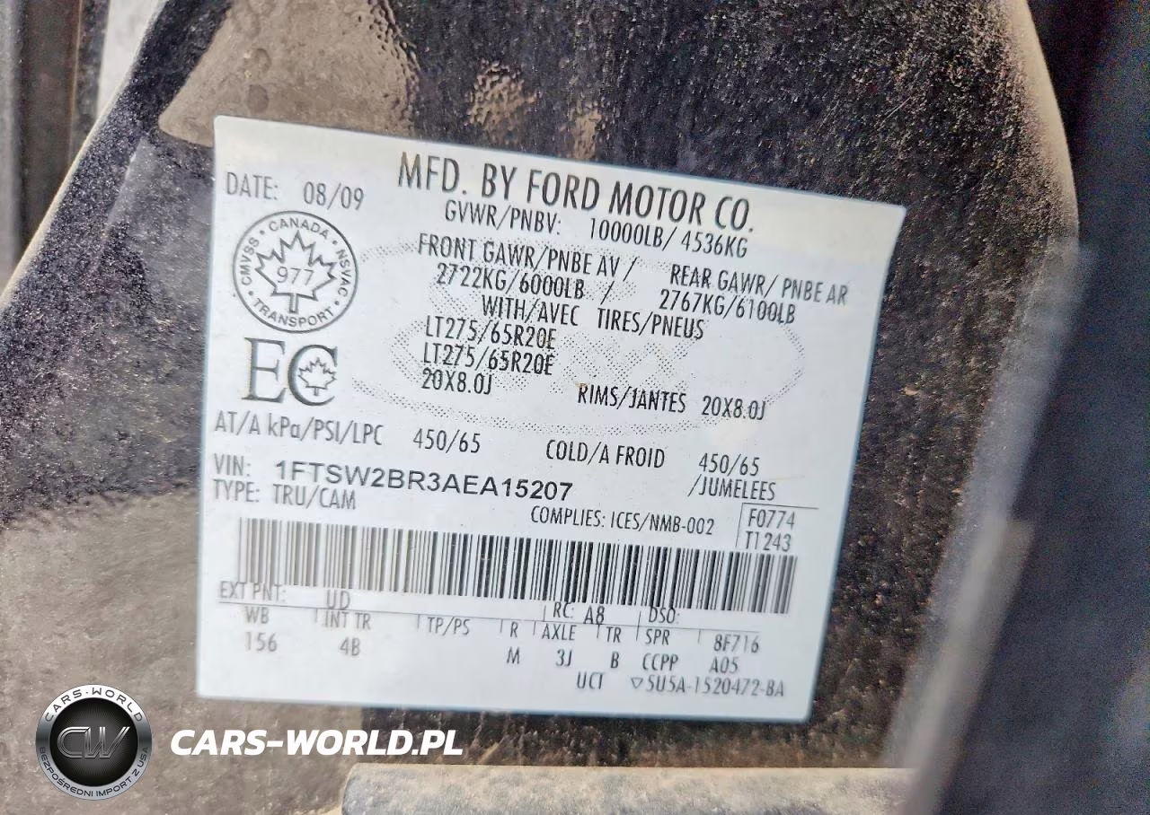 2010 Ford F250 Super Duty VIN:1FTSW2BR3AEA15207 - 12