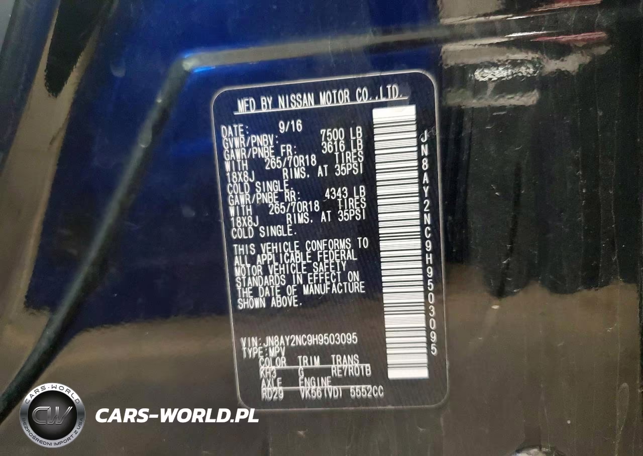 2017 Nissan Armada Sv VIN:JN8AY2NC9H9503095 - 14