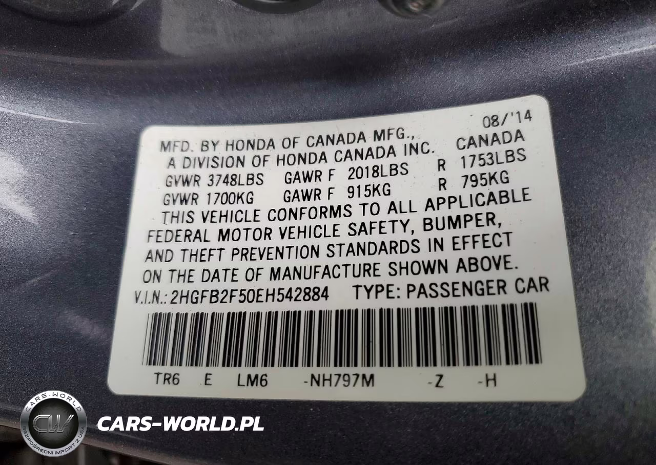 2014 Honda Civic Lx VIN:2HGFB2F50EH542884 - 13