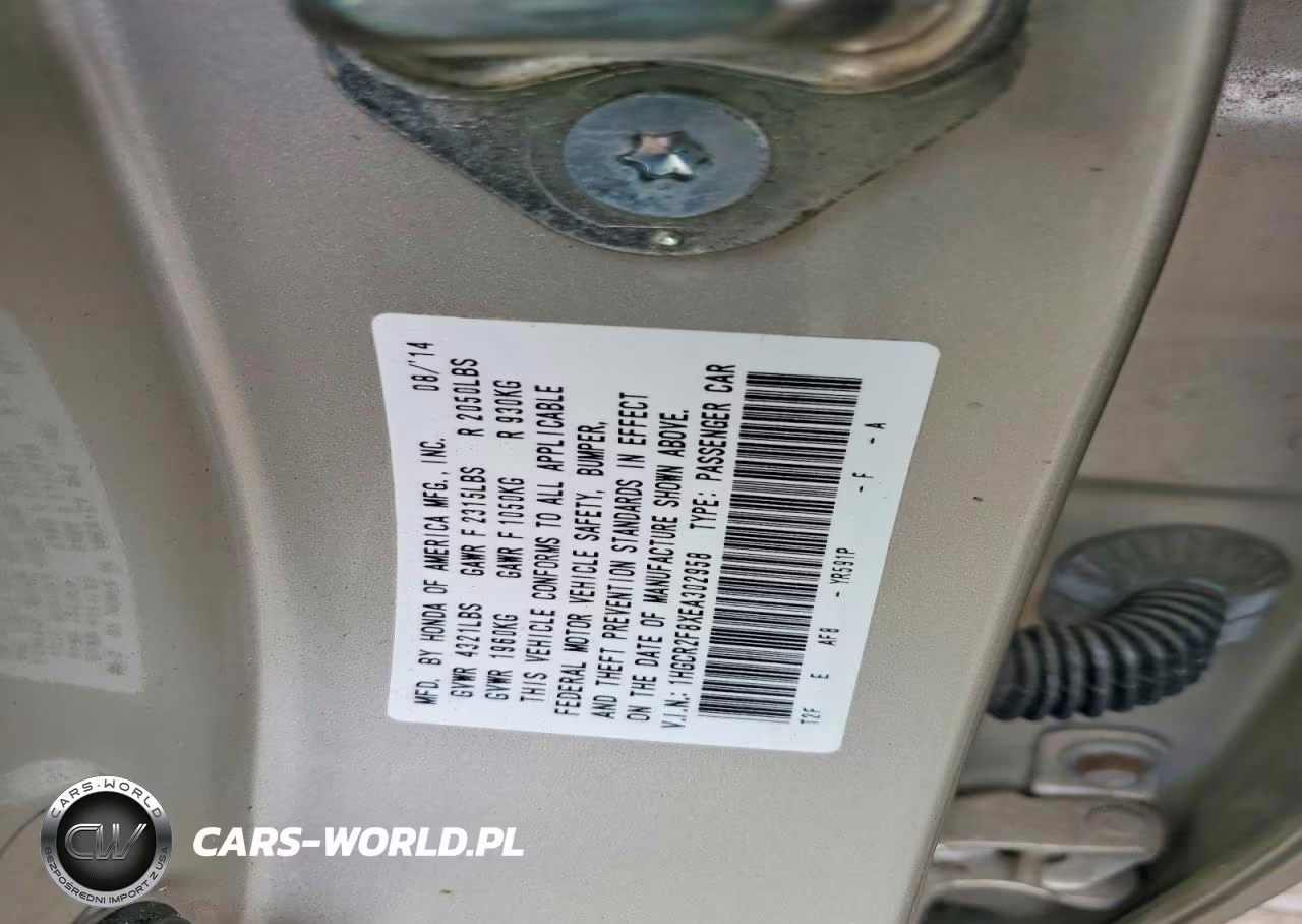 2014 Honda Accord Exl VIN:1HGCR2F8XEA302958 - 12