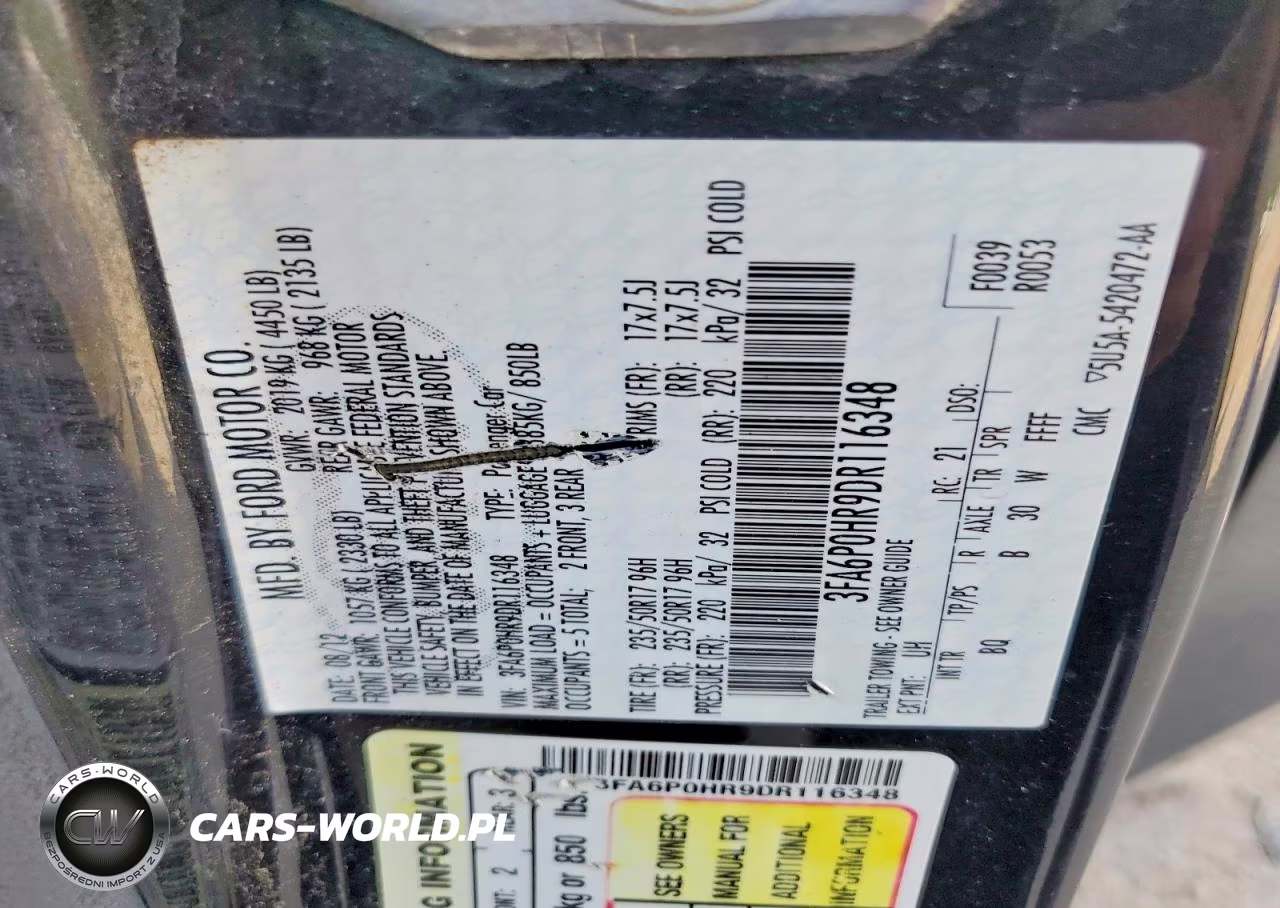 2013 Ford Fusion Se VIN:3FA6P0HR9DR116348 - 12