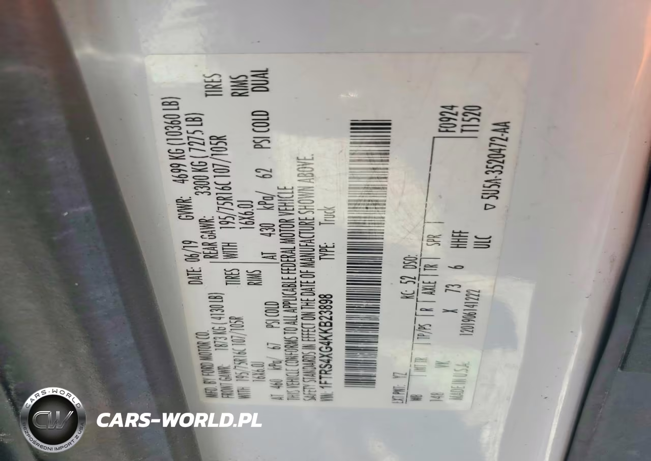 2019 Ford Transit 350 Hd Delivery Van VIN:1FTRS4XG4KKB23898 - 13