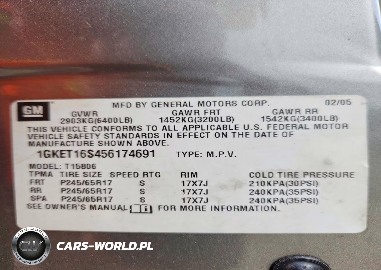 2005 GMC Envoy Xl VIN:1GKET16S456174691 - 13