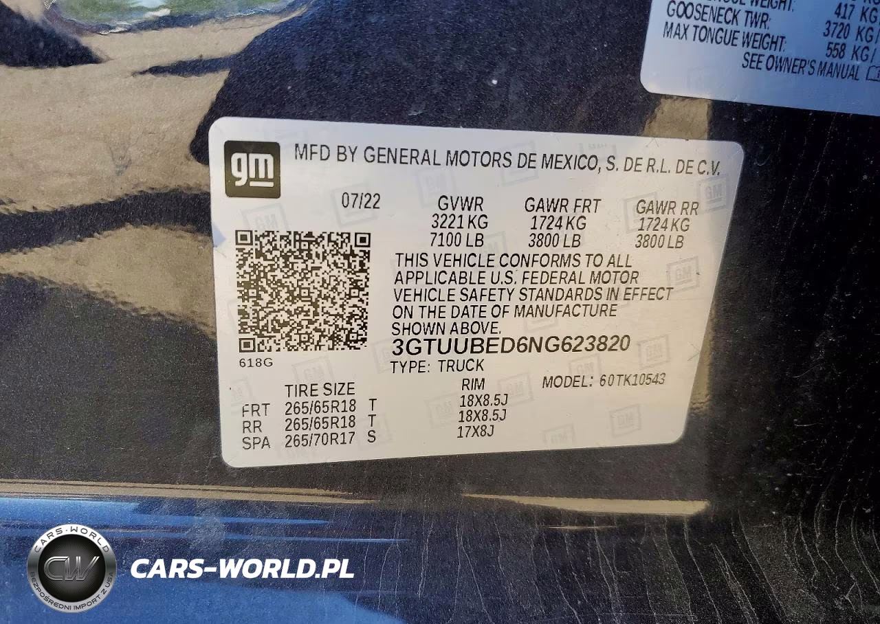 2022 GMC Sierra K1500 Sle VIN:3GTUUBED6NG623820 - 12