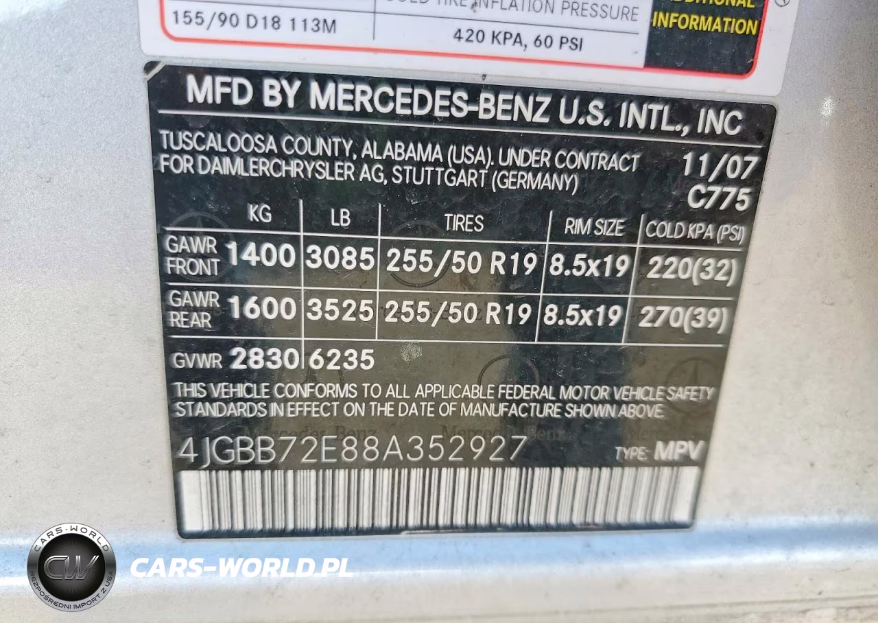 2008 Mercedes-Benz Ml 550 VIN:4JGBB72E88A352927 - 14