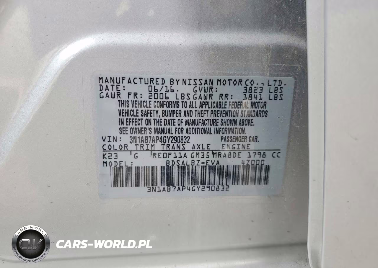2016 Nissan Sentra S VIN:3N1AB7AP4GY290832 - 12