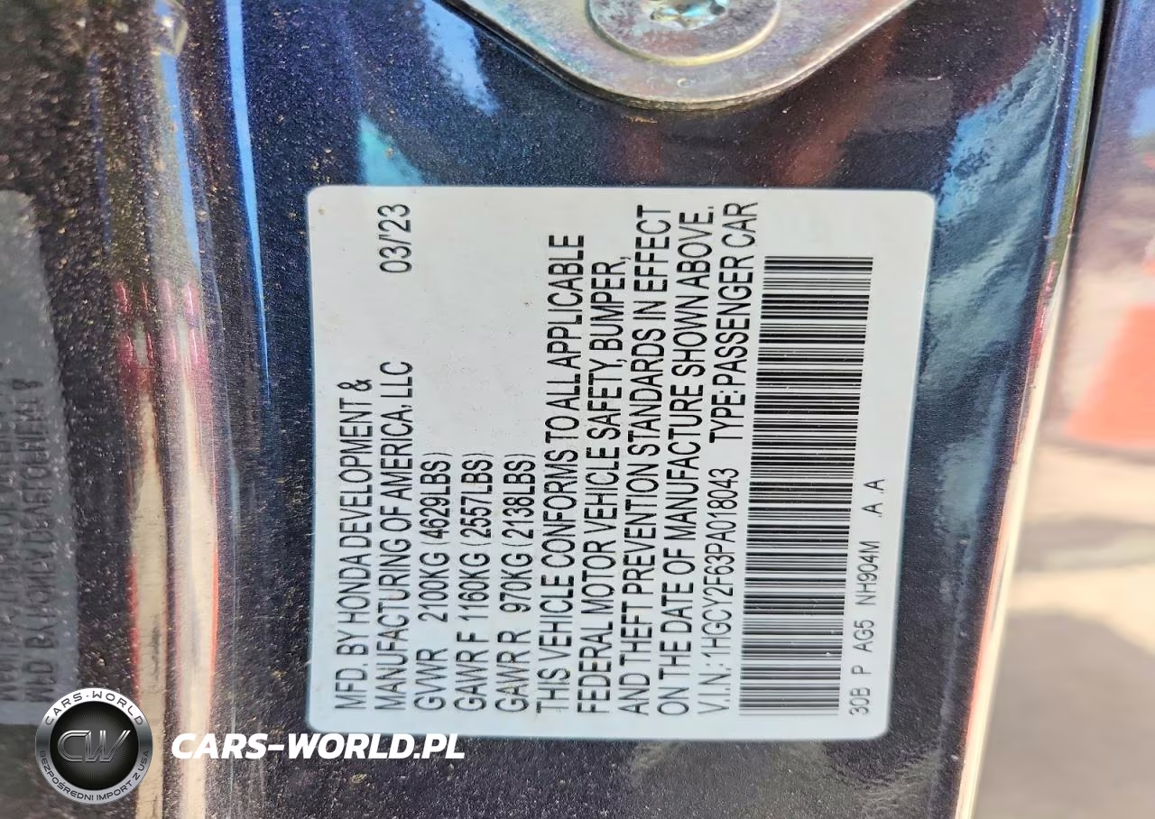 2023 Honda Accord Hybrid Exl VIN:1HGCY2F63PA018043 - 13