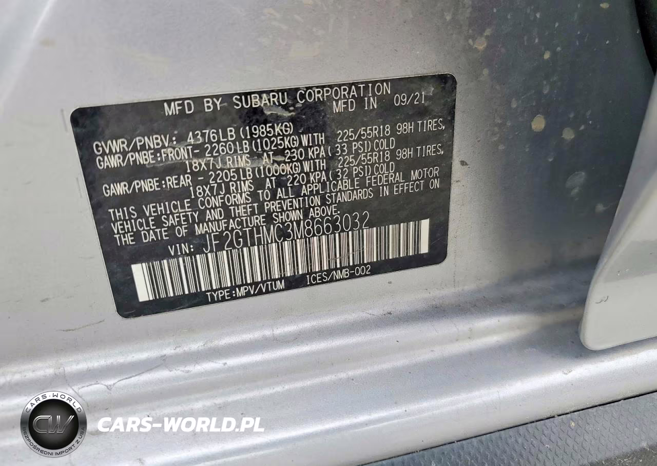 2021 Subaru Crosstrek Limited VIN:JF2GTHMC3M8663032 - 13