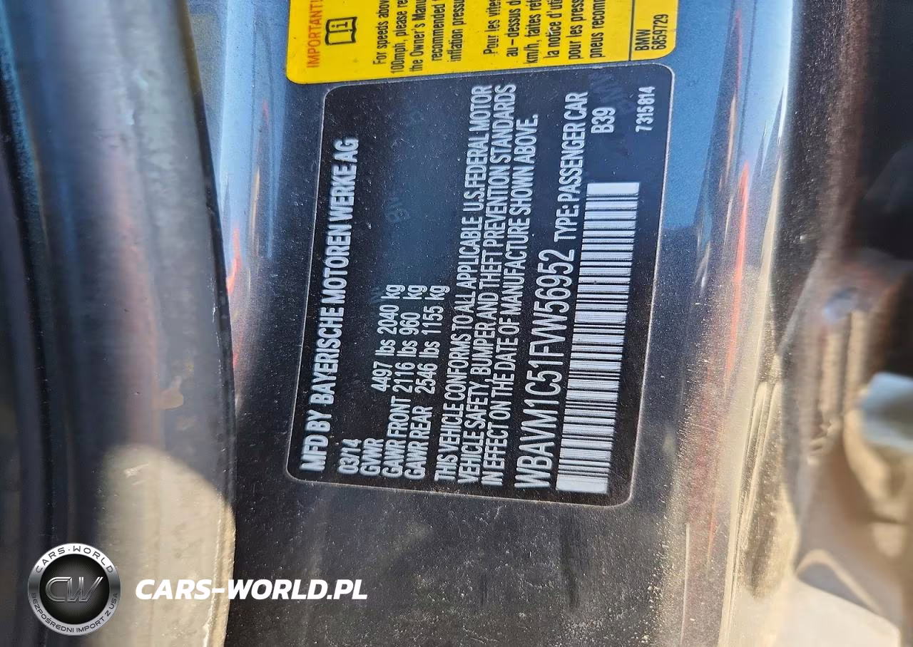 2015 BMW X1 Sdrive28I VIN:WBAVM1C51FVW56952 - 12
