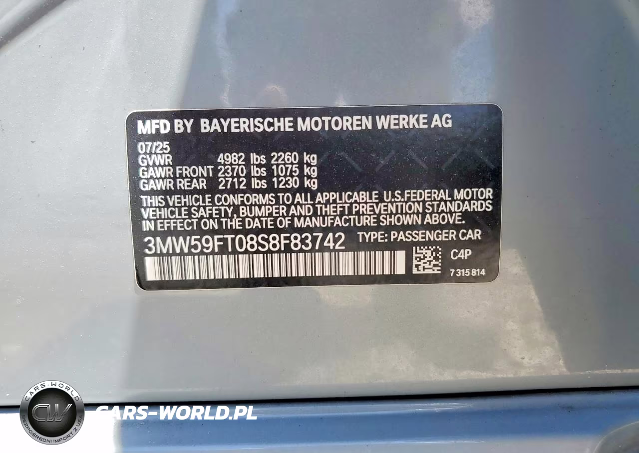 2025 BMW M340I VIN:3MW59FT08S8F83742 - 12