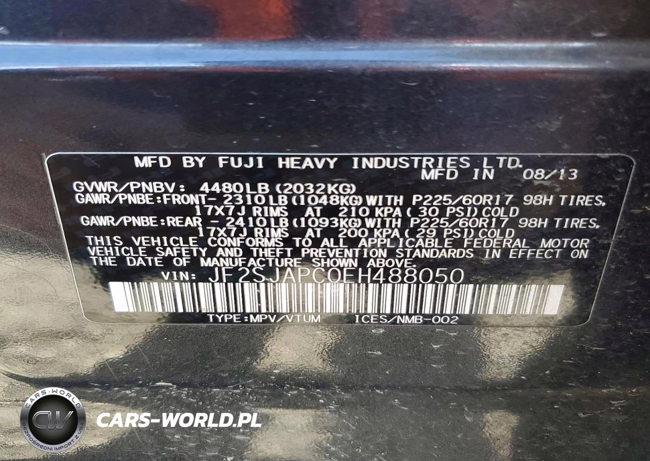 2014 Subaru Forester 2.5I Touring VIN:JF2SJAPC0EH488050 - 14