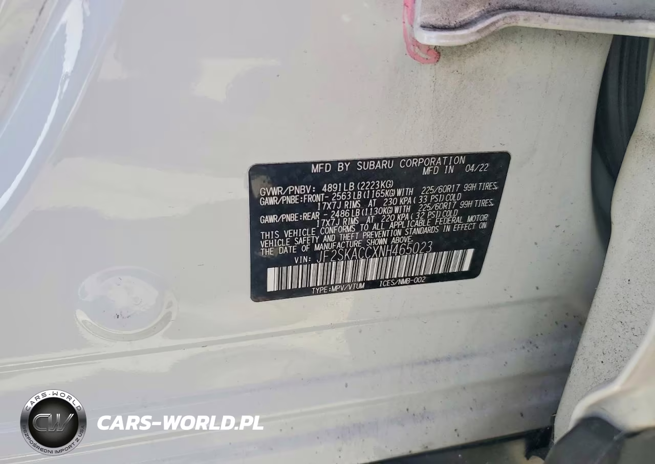 2022 Subaru Forester VIN:JF2SKACCXNH465023 - 12