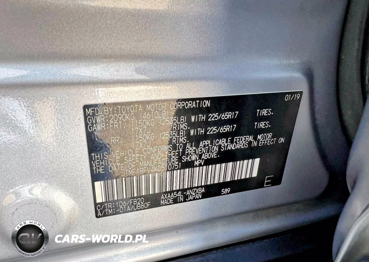 2019 Toyota Rav4 Le VIN:JTMF1RFV4KD510751 - 10