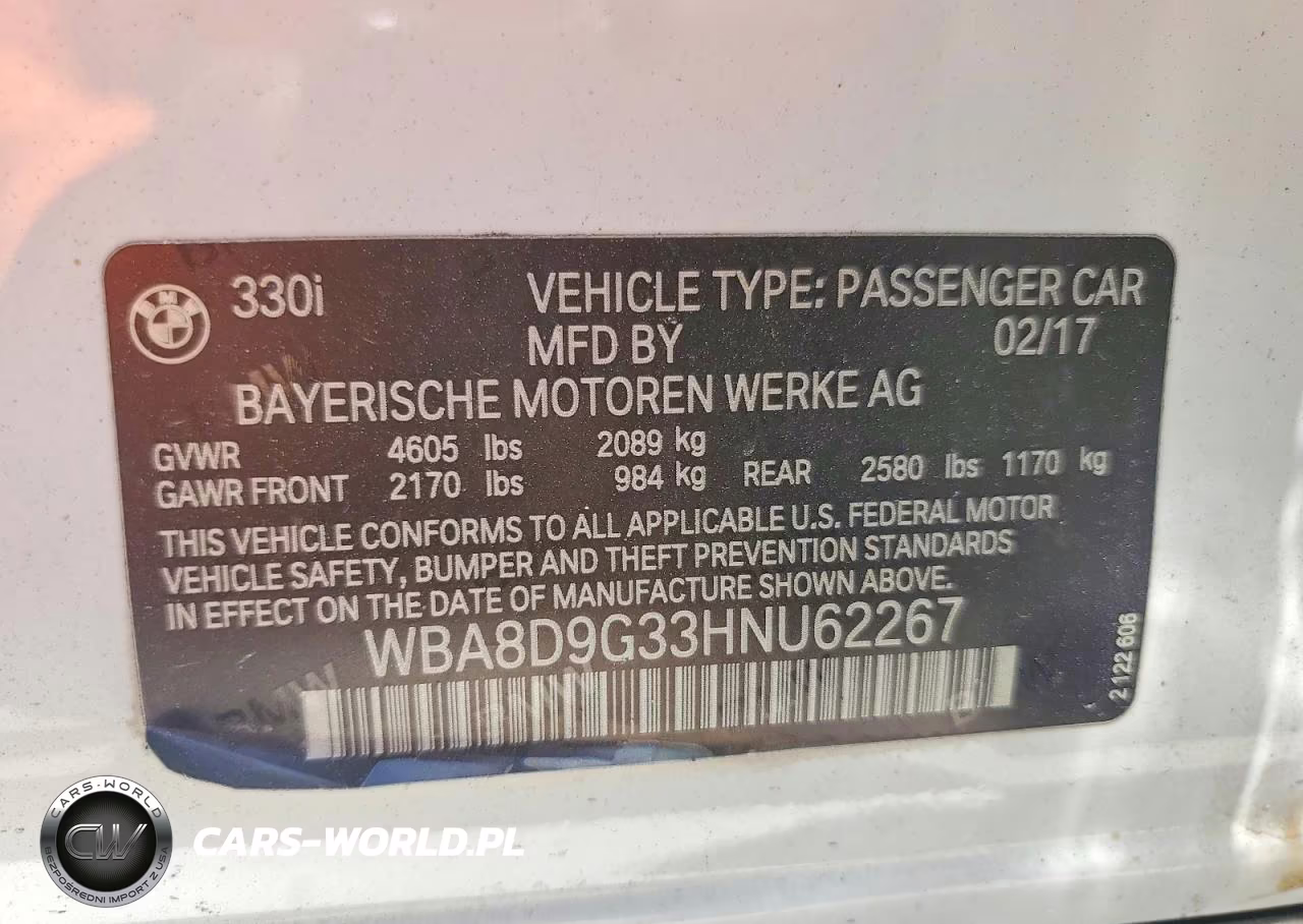 2017 BMW 330 Xi VIN:WBA8D9G33HNU62267 - 13