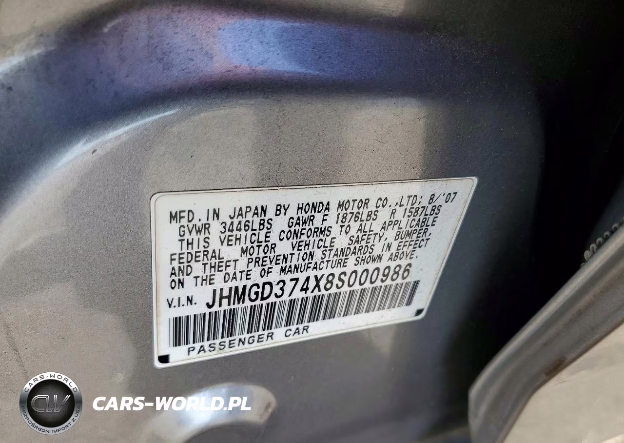 2008 Honda Fit VIN:JHMGD374X8S000986 - 12