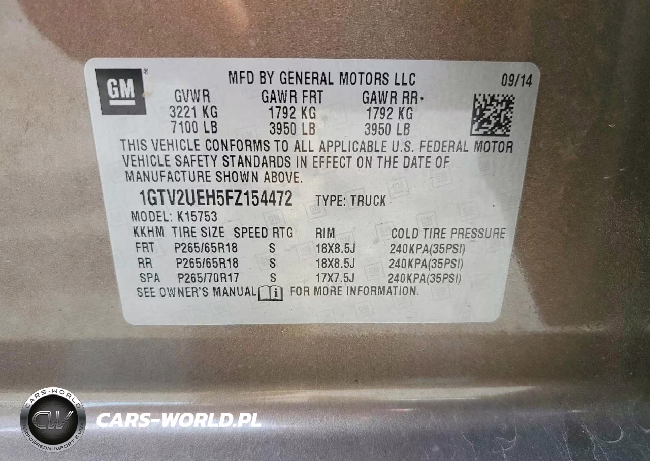 2015 GMC Sierra K1500 Sle VIN:1GTV2UEH5FZ154472 - 12