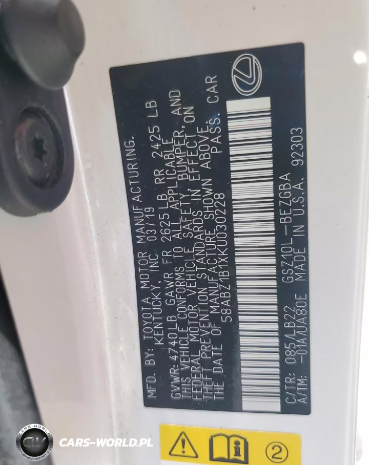 2019 Lexus Es 350 VIN:58ABZ1B1XKU030228 - 12