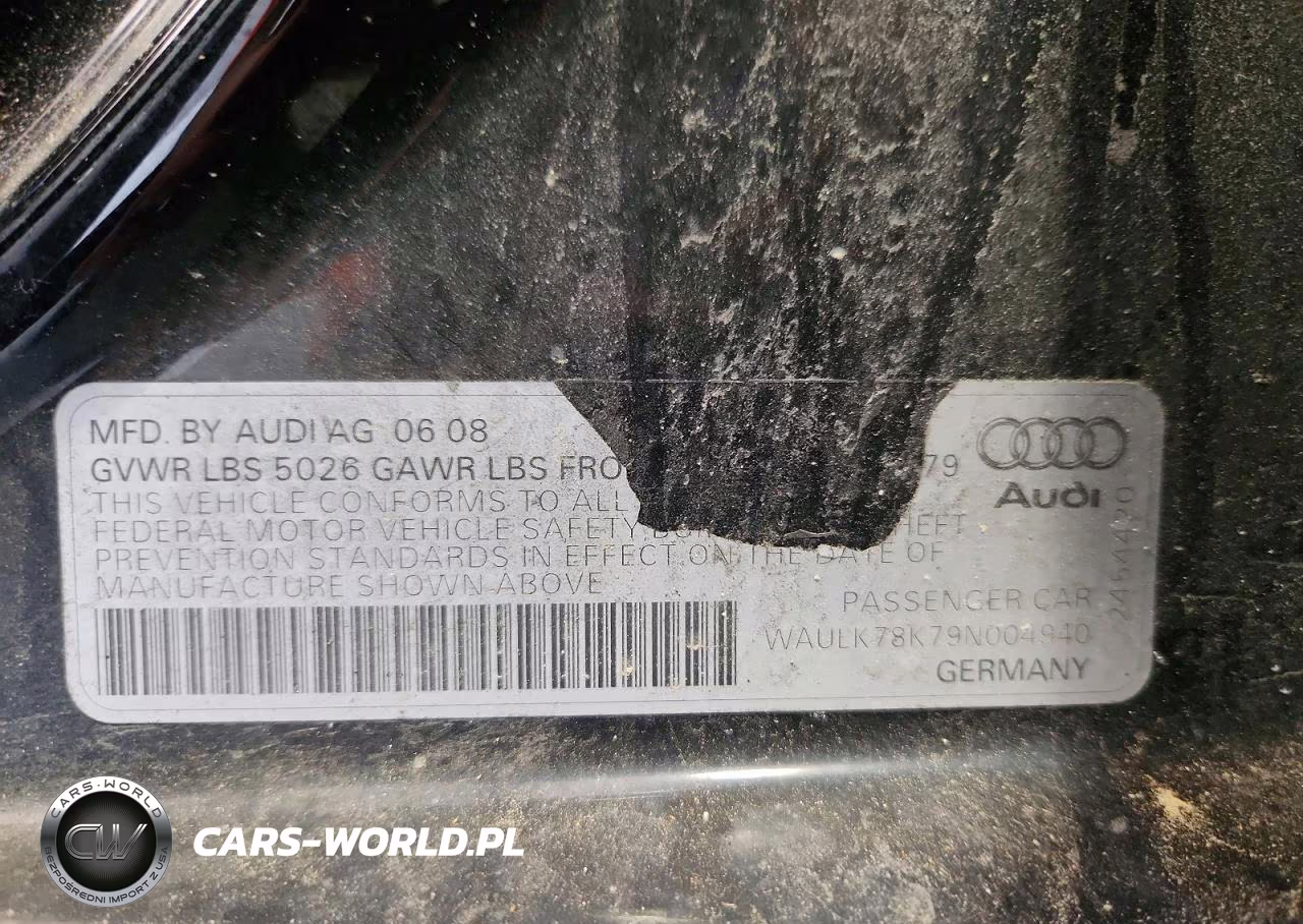 2009 Audi A4 3.2 Quattro VIN:WAULK78K79N004940 - 12