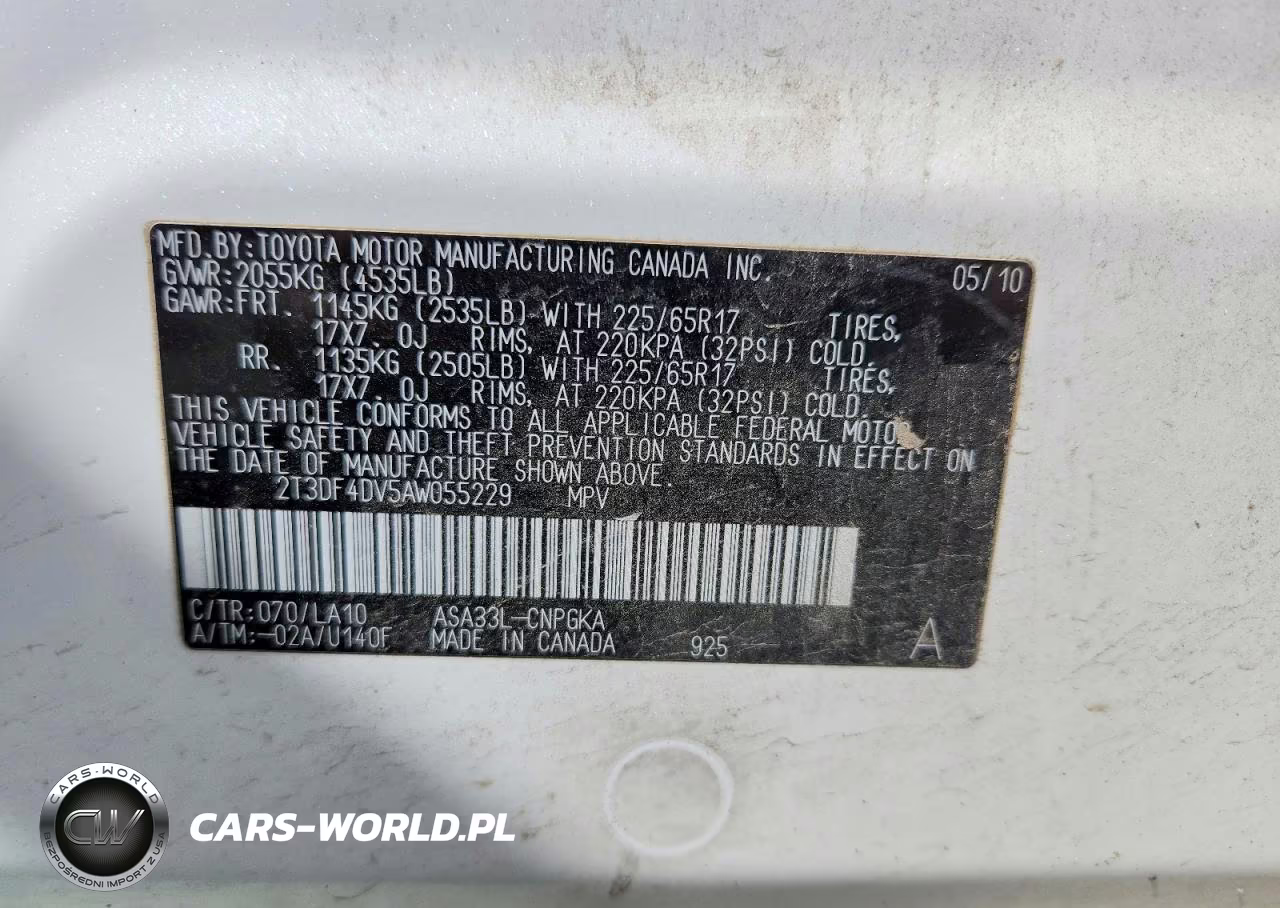 2010 Toyota Rav4 Limited VIN:2T3DF4DV5AW055229 - 12