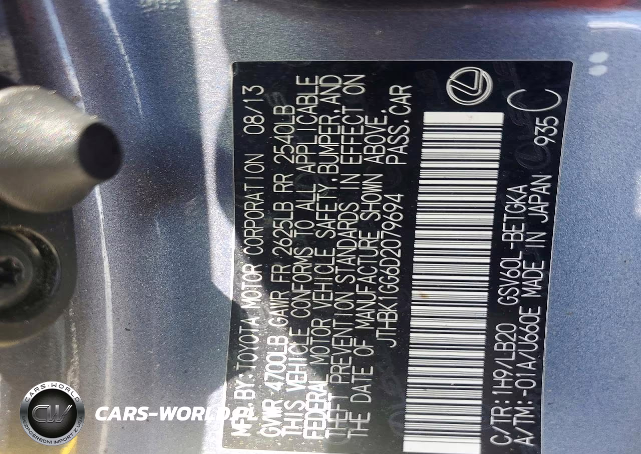 2013 Lexus Es 350 VIN:JTHBK1GG6D2079694 - 12