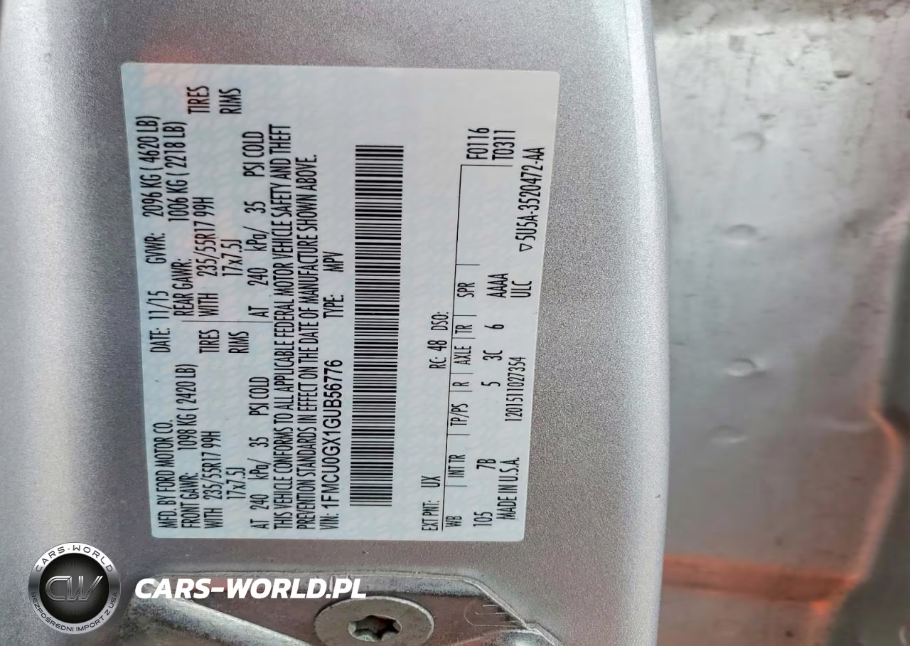 2016 Ford Escape Se VIN:1FMCU0GX1GUB56776 - 13