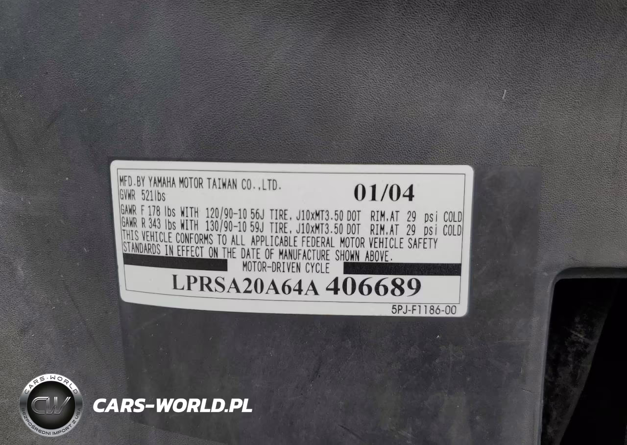 2004 Yamaha Yw50 Ap Zuma VIN:LPRSA20A64A406689 - 9
