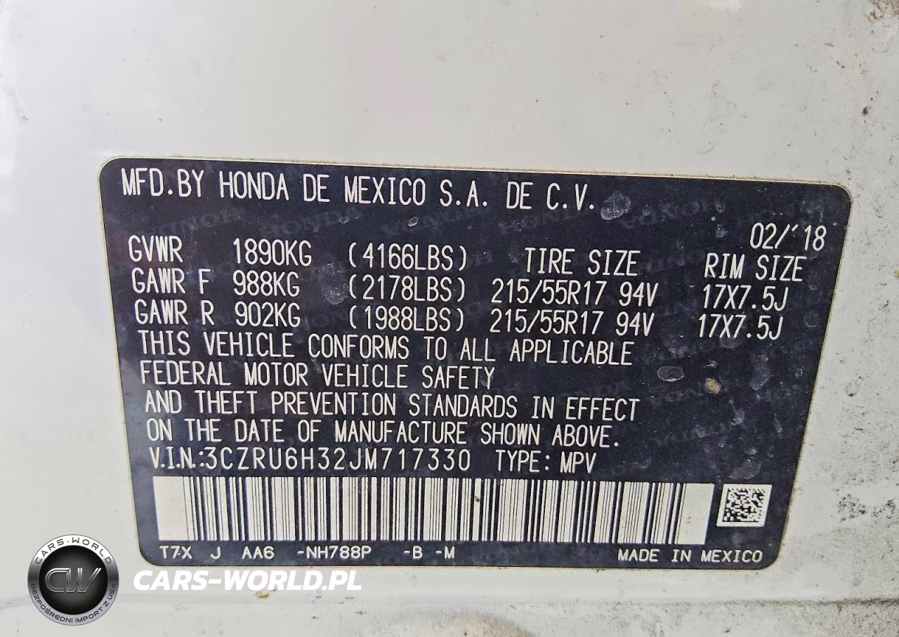 2018 Honda Hr-V Lx VIN:3CZRU6H32JM717330 - 14