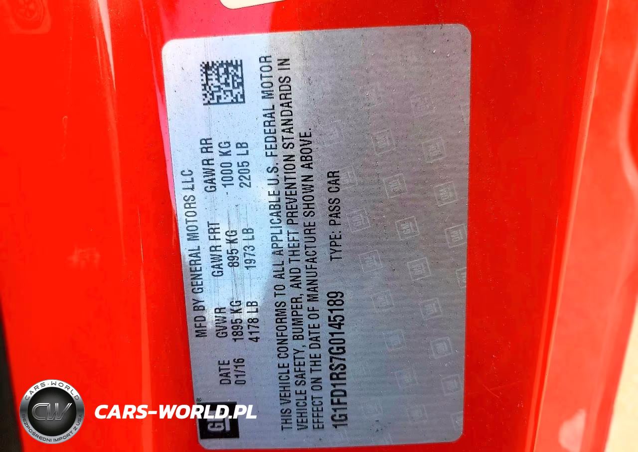 2016 Chevrolet Camaro Lt VIN:1G1FD1RS7G0145189 - 12