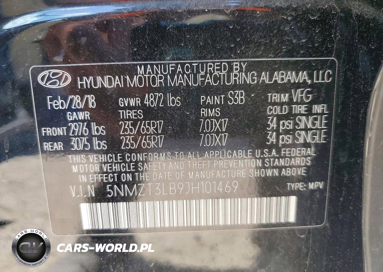 2018 Hyundai Santa Fe Sport 2.4L VIN:5NMZT3LB9JH101469 - 13