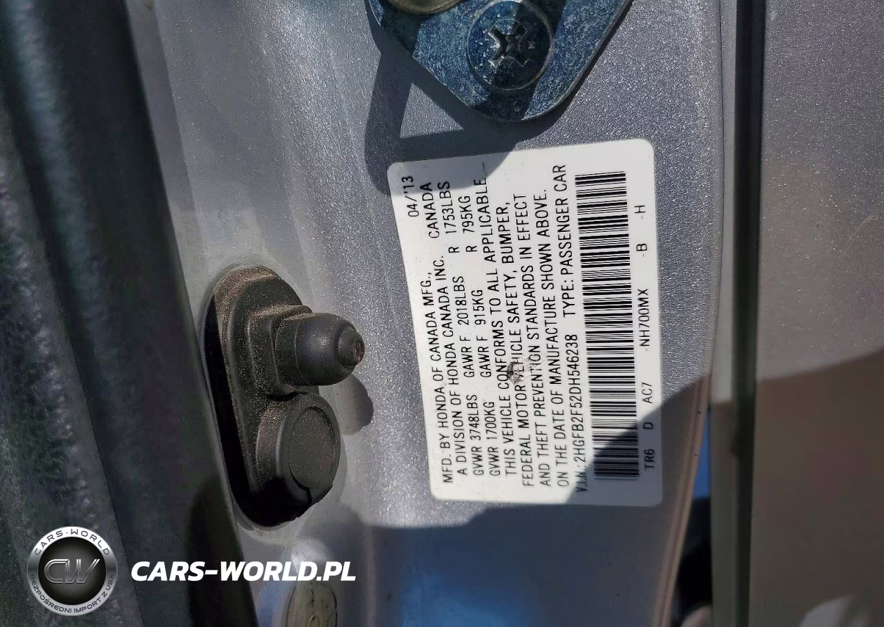 2013 Honda Civic Lx VIN:2HGFB2F52DH546238 - 12