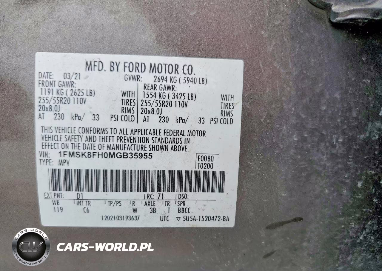 2021 Ford Explorer Limited VIN:1FMSK8FH0MGB35955 - 13