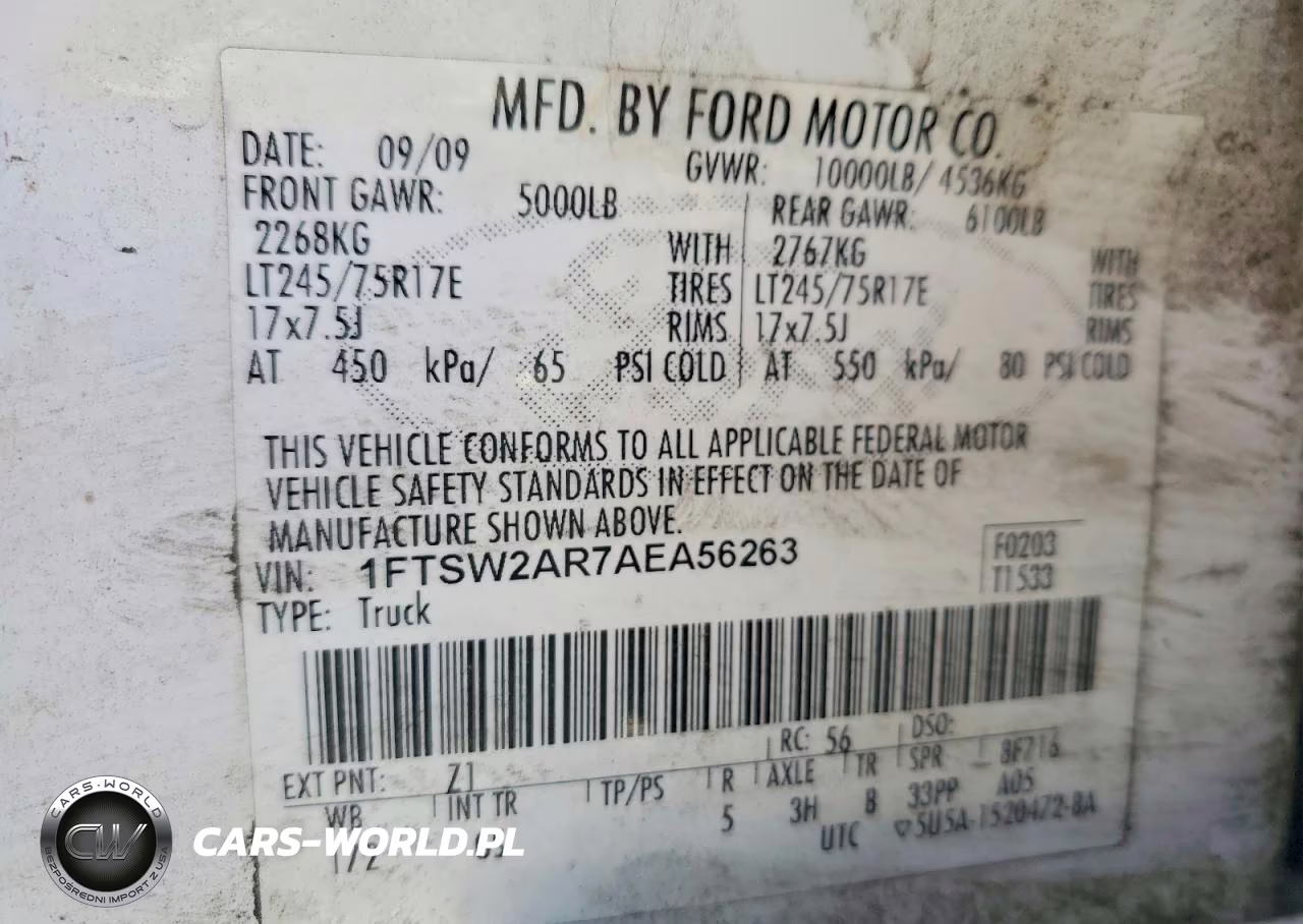 2010 Ford F250 Super Duty VIN:1FTSW2AR7AEA56263 - 12