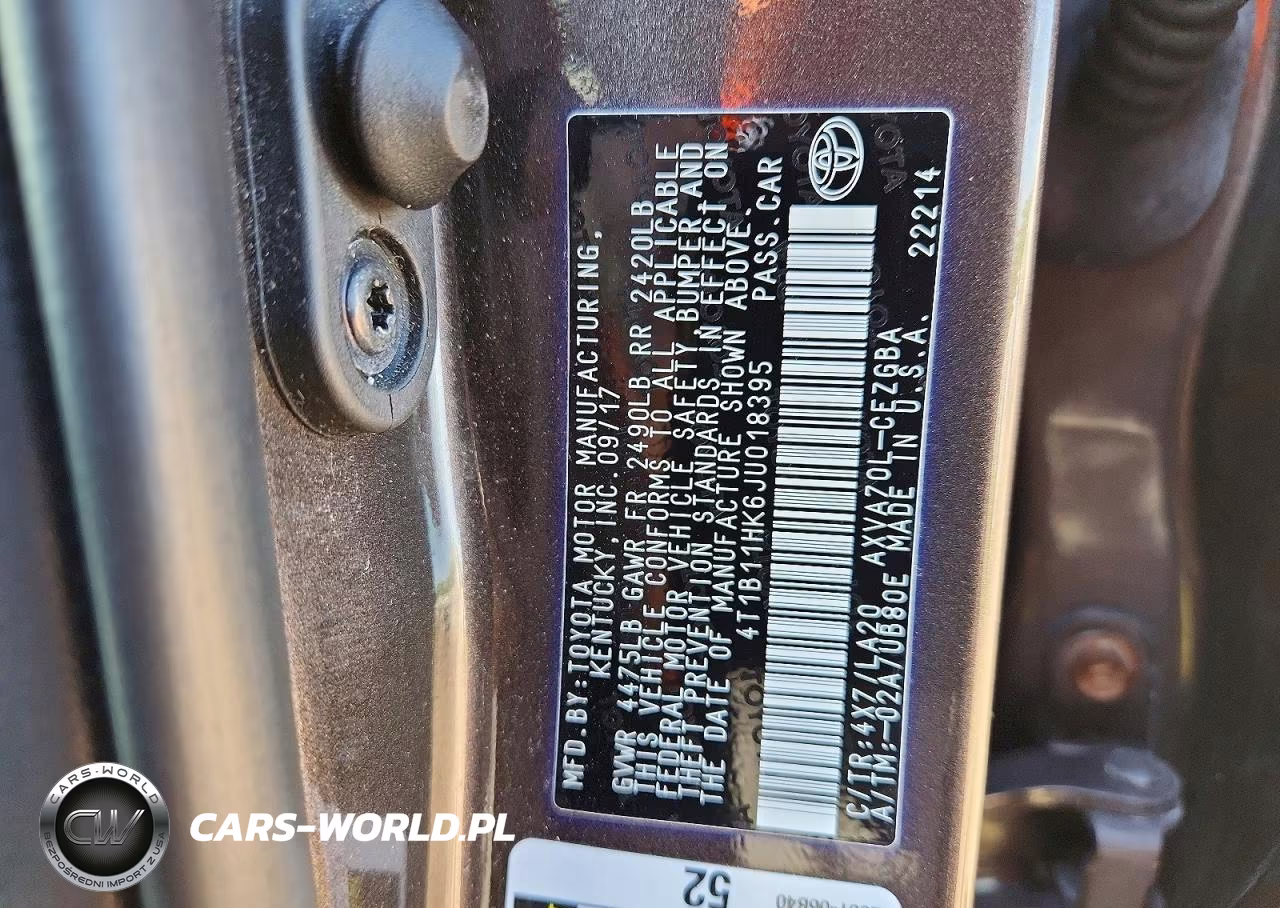 2018 Toyota Camry Xle VIN:4T1B11HK6JU018395 - 12