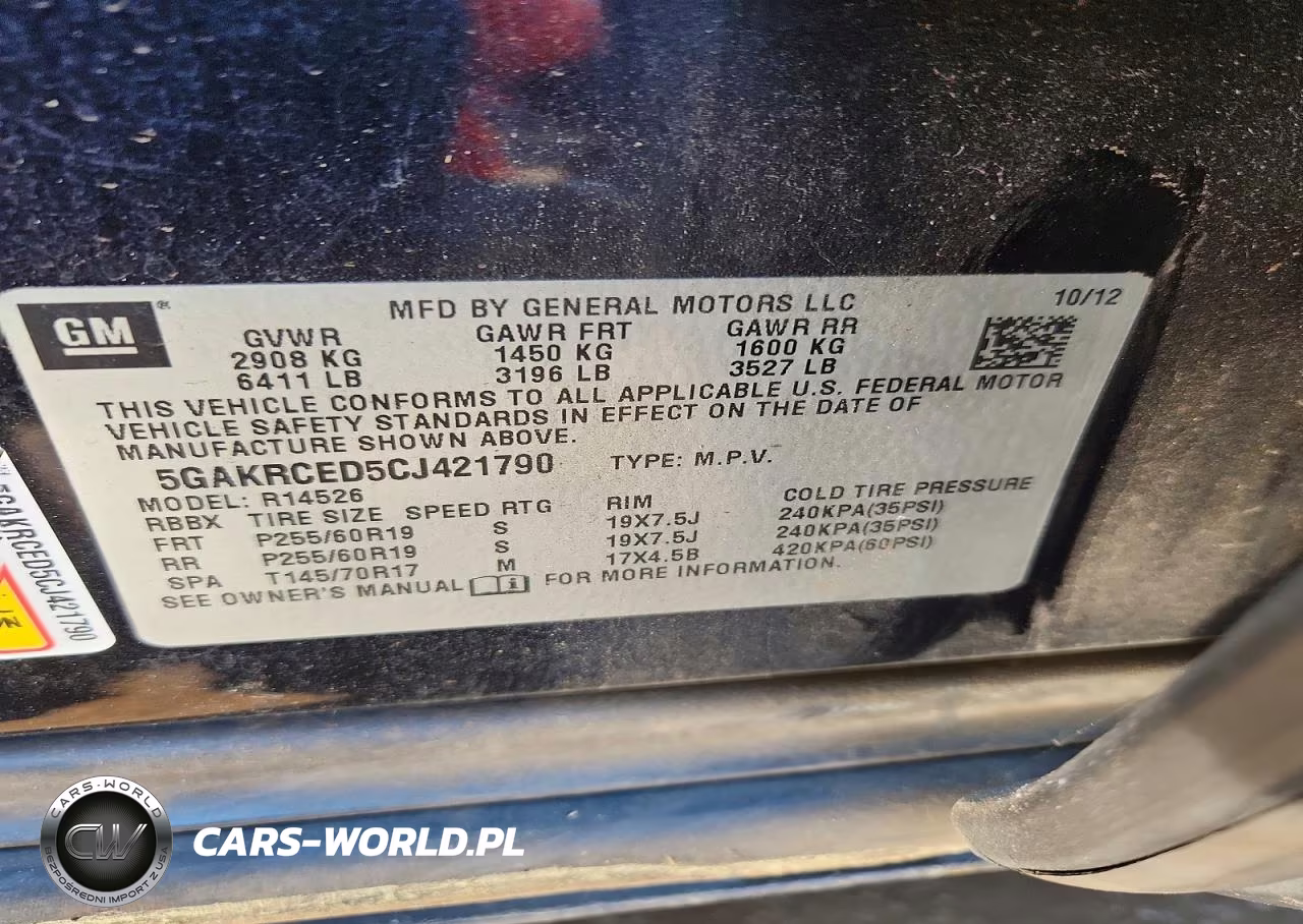 2012 Buick Enclave VIN:5GAKRCED5CJ421790 - 13
