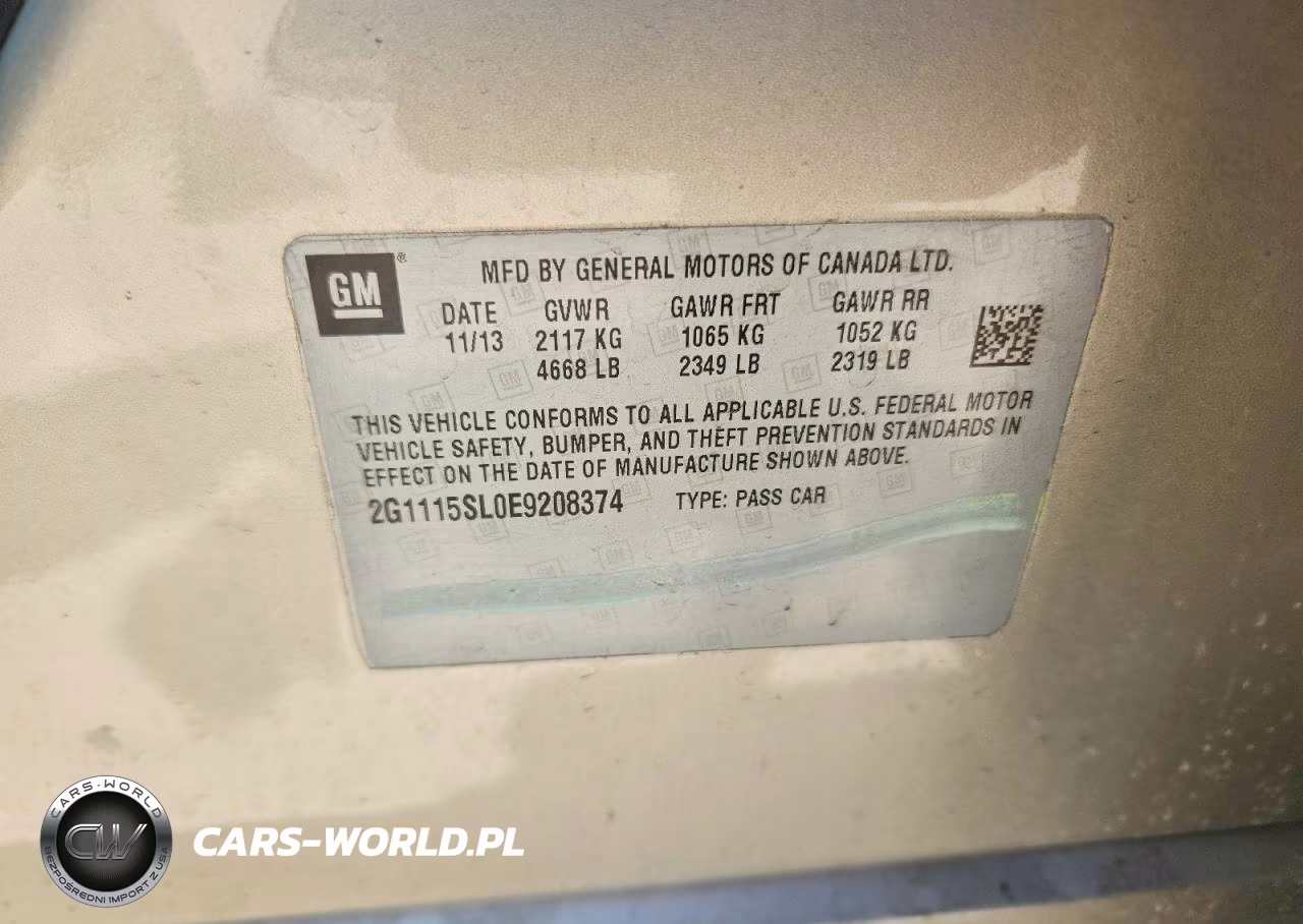2014 Chevrolet Impala Lt VIN:2G1115SL0E9208374 - 12