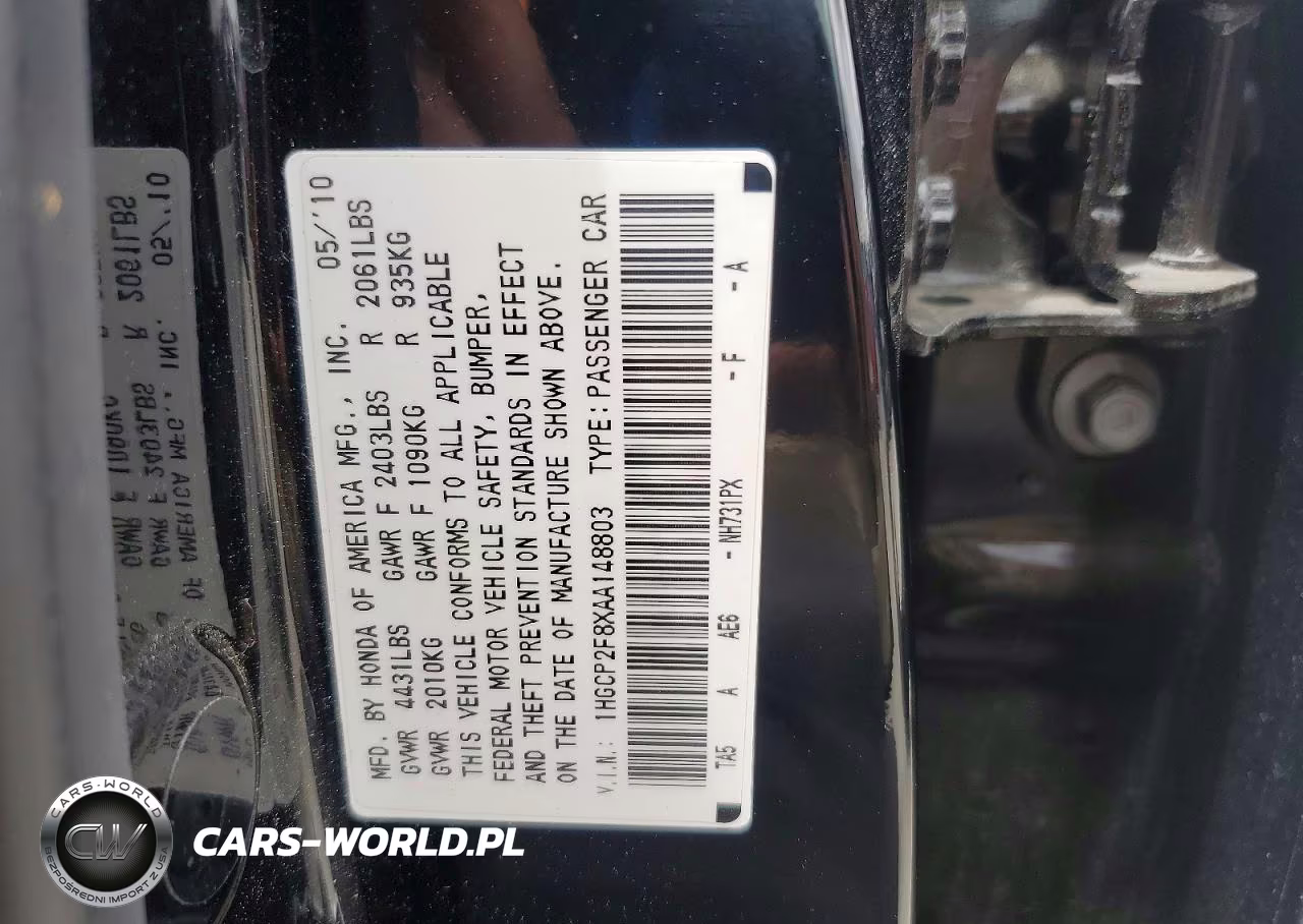 2010 Honda Accord Exl VIN:1HGCP2F8XAA148803 - 13