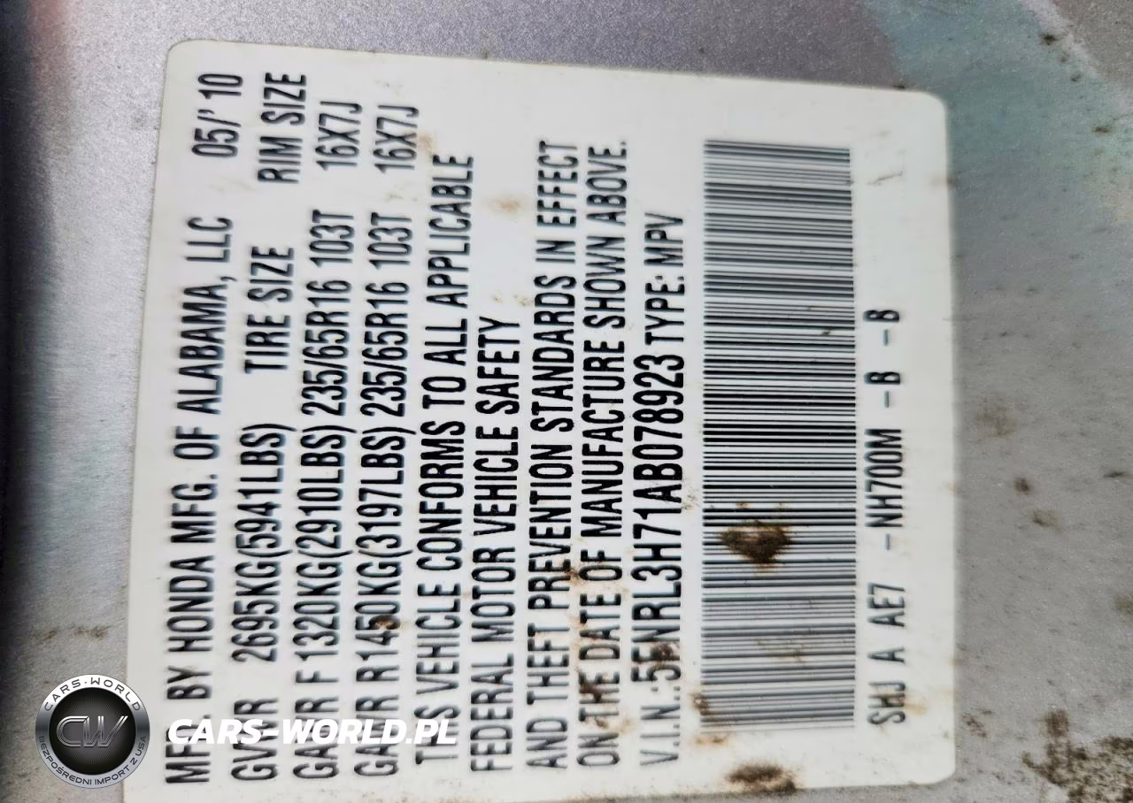 2010 Honda Odyssey Exl VIN:5FNRL3H71AB078923 - 12