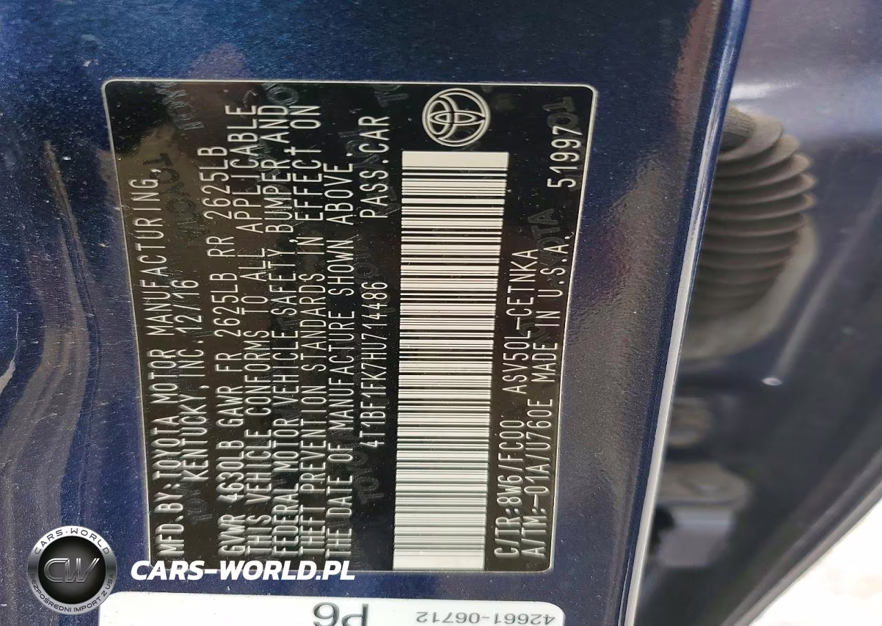 2017 Toyota Camry Le VIN:4T1BF1FK7HU714486 - 12