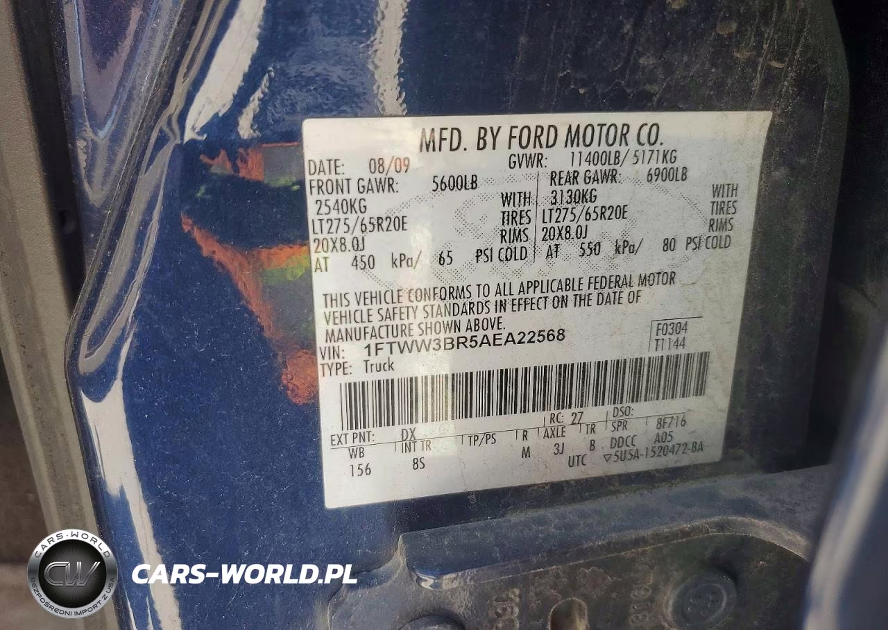 2010 Ford F350 Super Duty VIN:1FTWW3BR5AEA22568 - 12