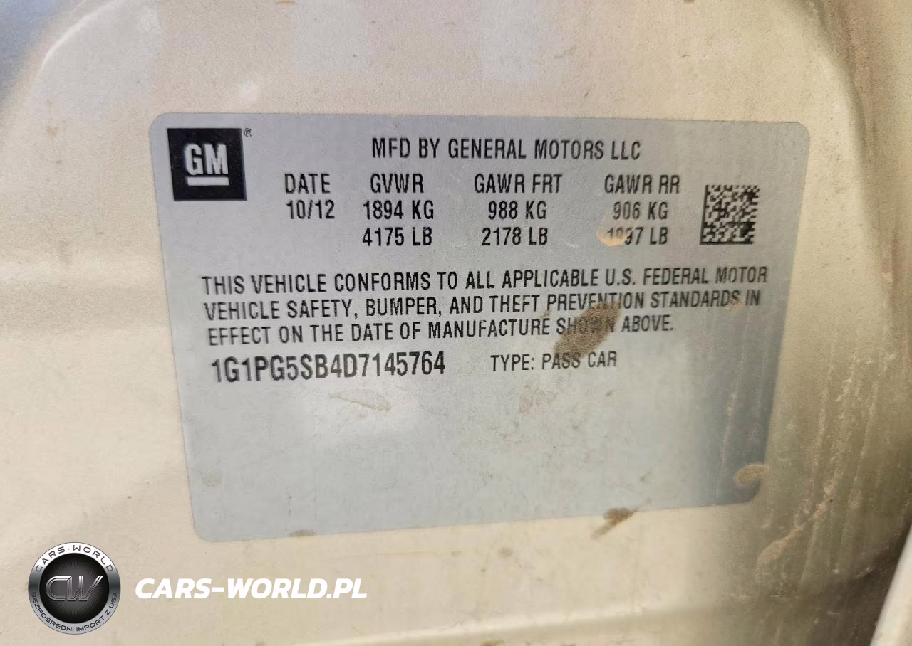 2013 Chevrolet Cruze Ltz VIN:1G1PG5SB4D7145764 - 12