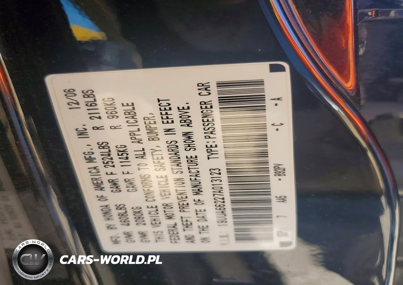 2007 Acura Tl VIN:19UUA66227A013123 - 12