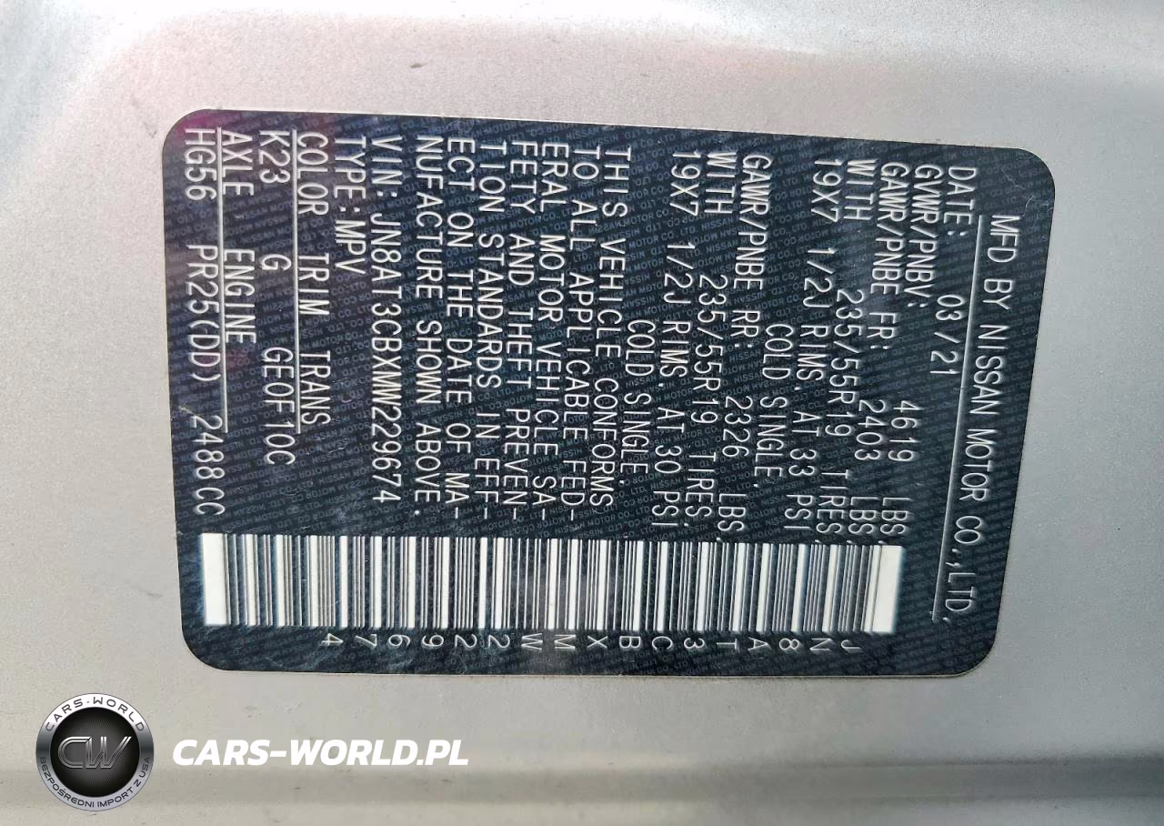 2021 Nissan Rogue Sl VIN:JN8AT3CBXMW229674 - 13
