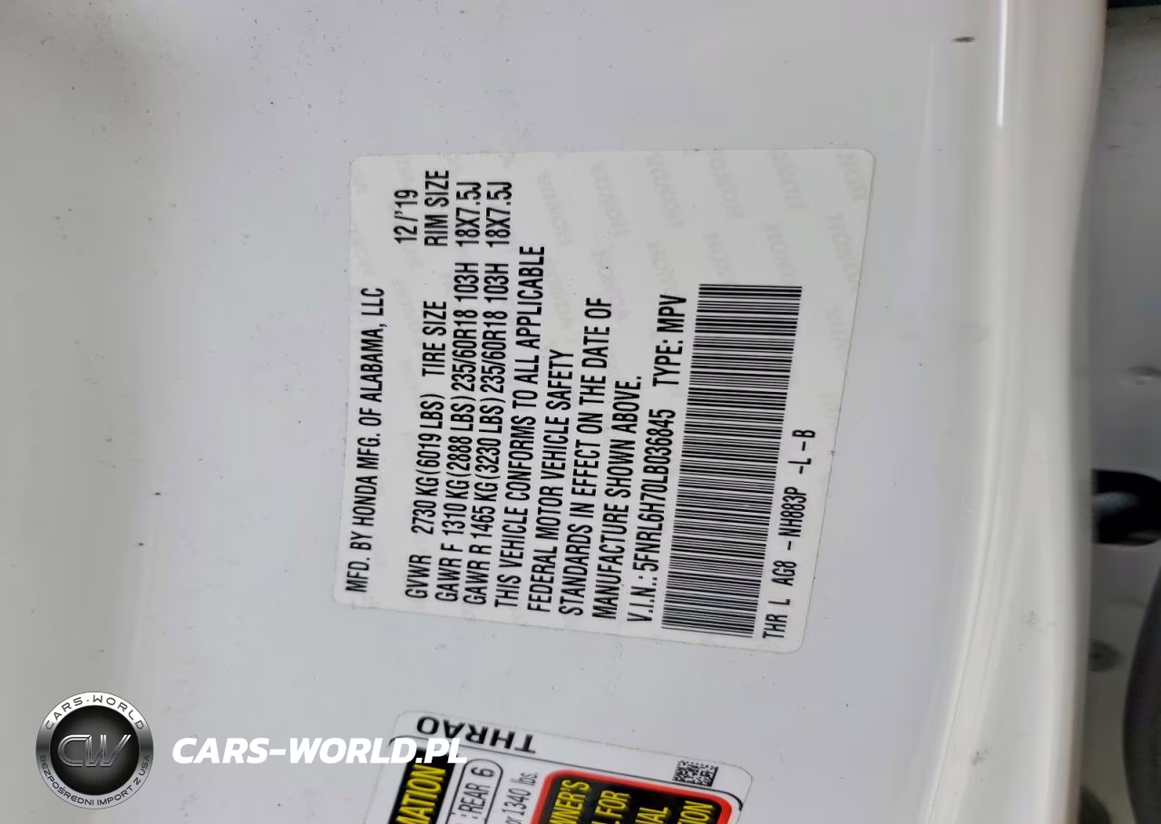 2020 Honda Odyssey Exl VIN:5FNRL6H70LB036845 - 12
