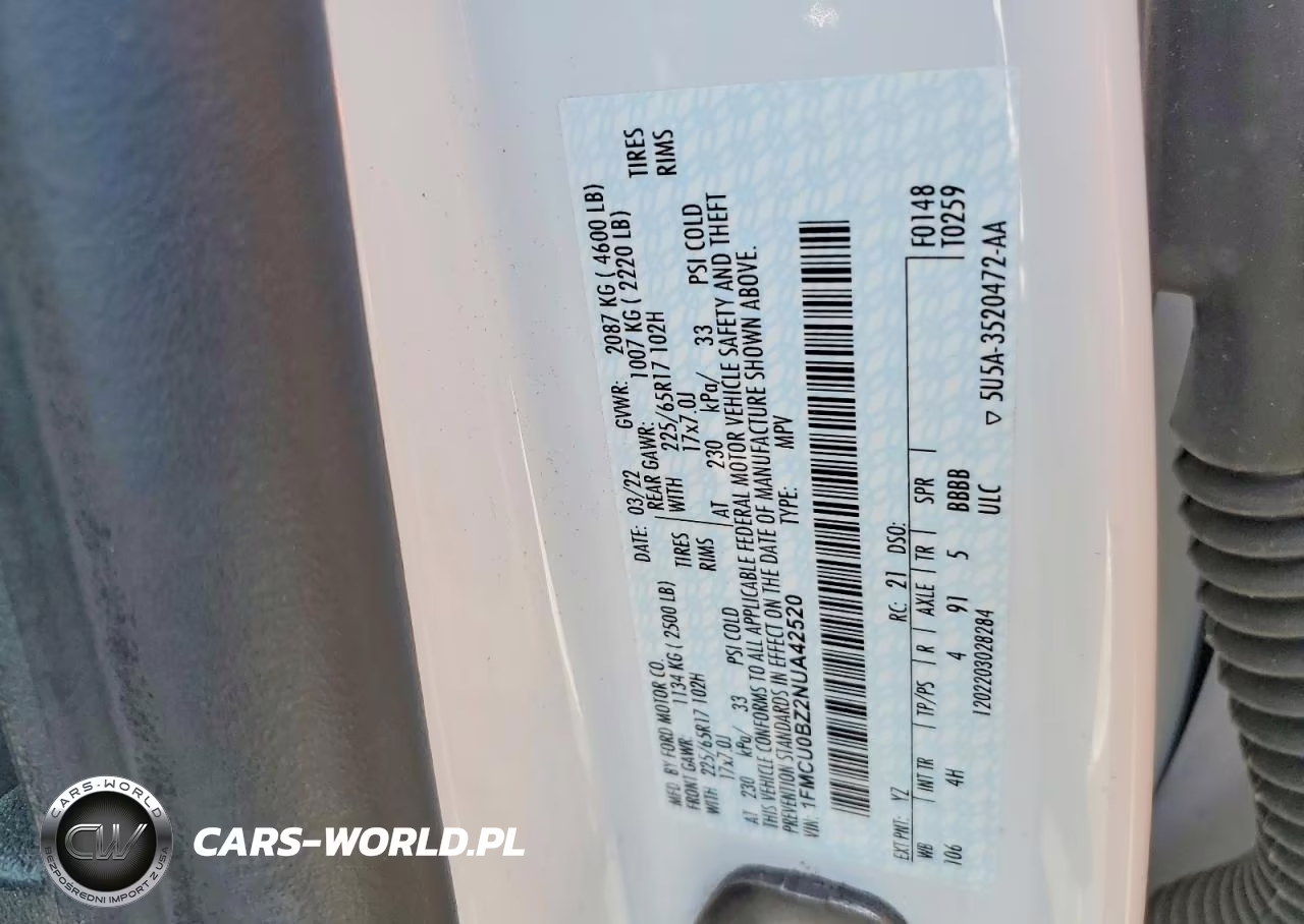 2022 Ford Escape Se VIN:1FMCU0BZ2NUA42520 - 14