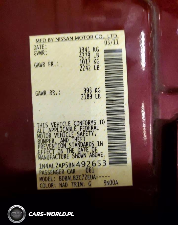 2011 Nissan Altima 2.5 VIN:1N4AL2AP5BN492653 - 12