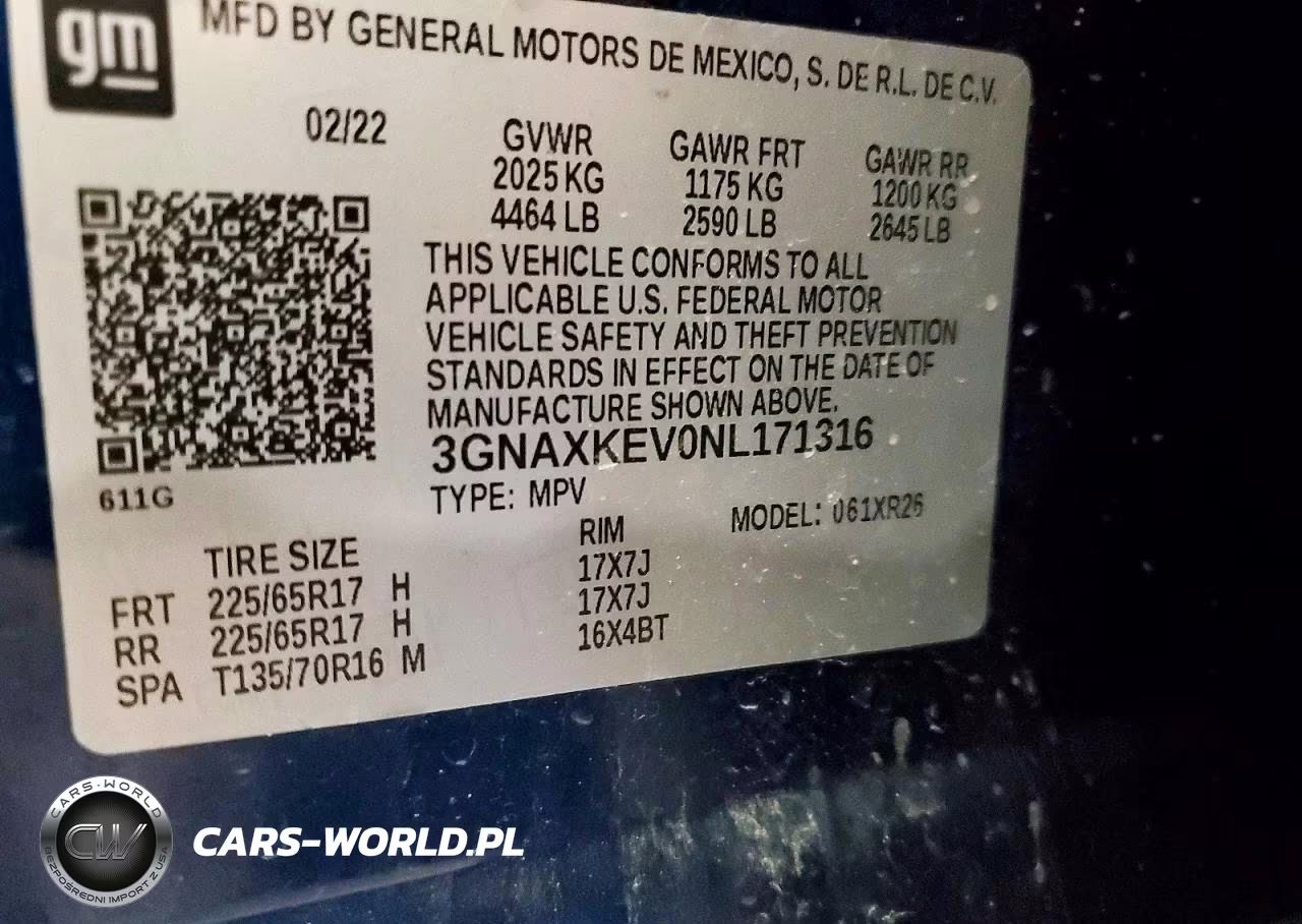 2022 Chevrolet Equinox Lt VIN:3GNAXKEV0NL171316 - 14