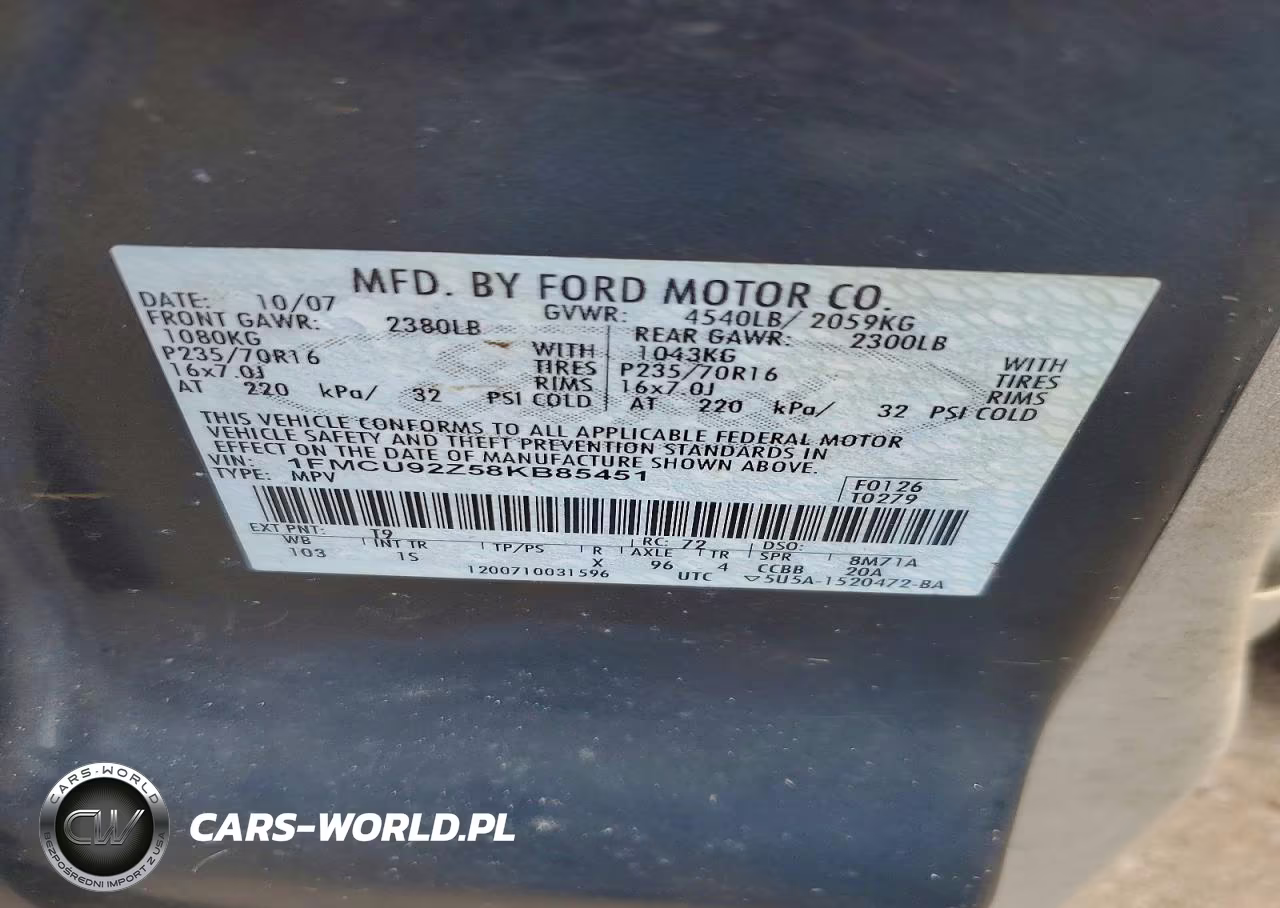 2008 Ford Escape Xls VIN:1FMCU92Z58KB85451 - 13