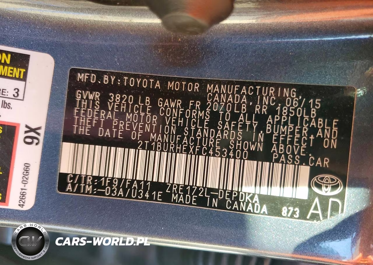 2015 Toyota Corolla L VIN:2T1BURHEXFC453400 - 12